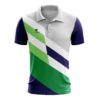 Men's Regular Fit Badminton Polo T-Shirts | Collared Sports Jersey - Grey Blue Color