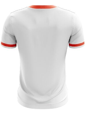 Sports Polo Tshirts for Men | Badminton Apparel Collection White & Orange Color