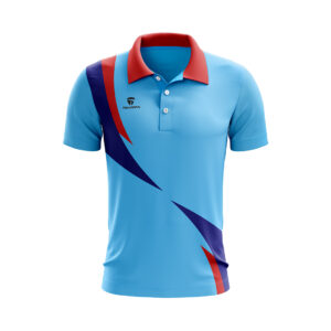 Cricket T Shirts Training for Men | Custom Clothing Sky Blue, Red & Navy Blue Color