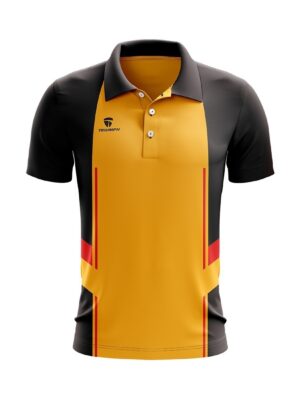 Cricket Half Sleeve Training Jersey for Men Yellow & Black Color