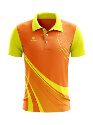 Cricket Training Shirt Cricket Tournament Practice Jersey Orange & Yellow Color