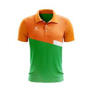 Sublimated Cricket Team Jersey Cricket T-shirt for Men Green & Orange Color