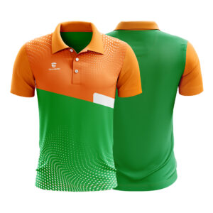 Sublimated Cricket Team Jersey Cricket T-shirt for Men Green & Orange Color