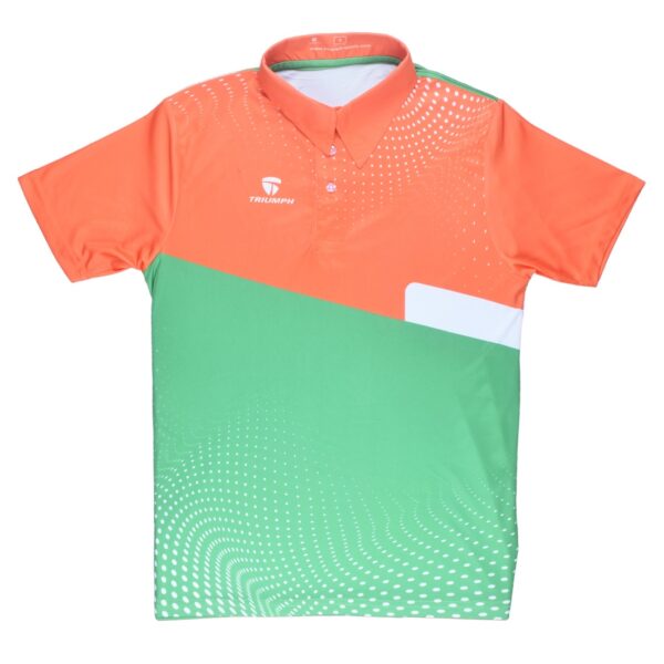 Sublimated Cricket Team Jersey Cricket T-shirt for Men Green & Orange Color