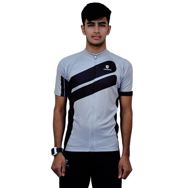 Cycling Jersey for Men | Custom Cycling Wear Grey & Black Color