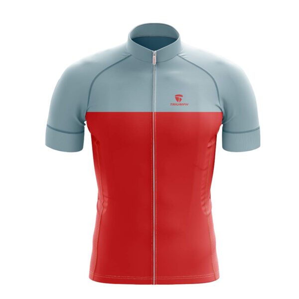 Dry-Fit Cycling Jersey | Cycling Upper Wear for Men’s Grey & Red Color