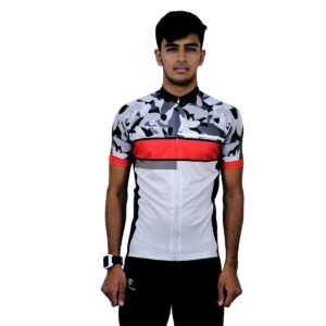Cycling Team Jersey for Men White, Red & Black Color