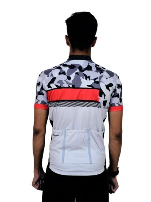 Cycling Team Jersey for Men White, Red & Black Color