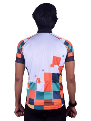 Printed Cycling Jersey | Custom Cycling Jersey for Men White with Multi Colors