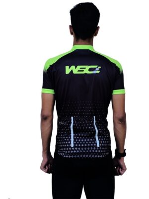 Full-sublimated Cycling Jersey for Men Black & Green Color
