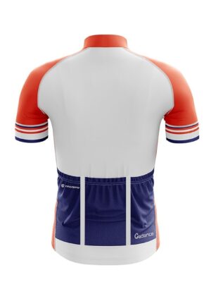 Cycling Jersey for Men – Customise Your Name and Number White, Orange & Navy Blue Color