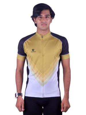 Cycling Jersey for Men | Add Name Number Team Logo White, Golden & Black Color