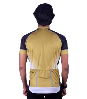 Cycling Jersey for Men | Add Name Number Team Logo White, Golden & Black Color