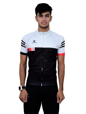 Professional Sublimated Mountain Bike Jersey White & Black Color
