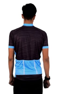 Long Ride Bicycle Jersey for Men | Custom Cycling Clothes Black & Blue Color