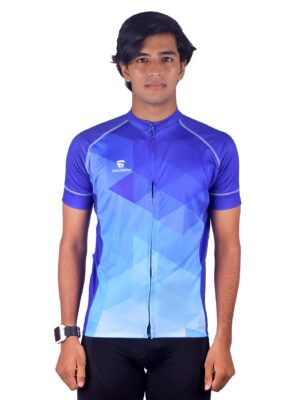 Sublimated Bicycle Gear Professional Cycling Jersey for Man Purple & Blue Color