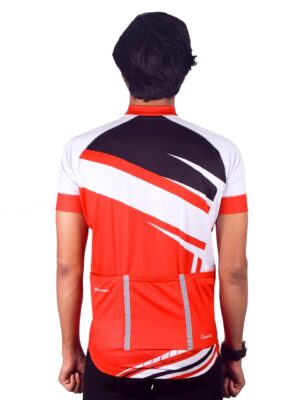 Cycling Jersey | Mens Cutomized Bicycle Gear White, Red & Black Color