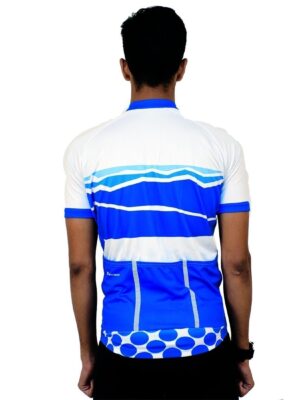 Road Cycling Jersey for Men | Custom Sportswear White & Blue Color