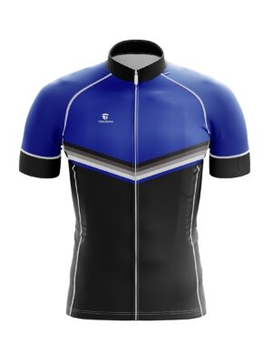 Personalized Cycling Jersey for Men’s with Name Number Logo Black & Blue Color