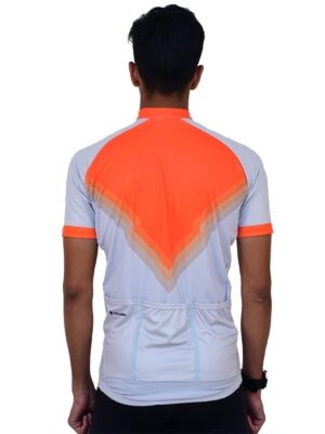 Men Cycling Jerseys | Customized Cycling Top Uppers for Cyclist Grey & Orange Color