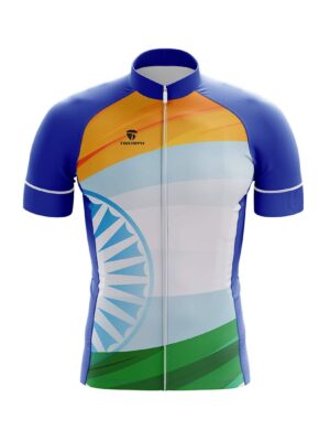 India Tri Colour Cycling Jersey for Men Indian Color