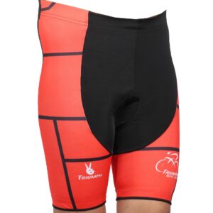 Men’s Cycle Shorts Biking Pants Gel Padding Bicycle Ride Bottoms for Road Bikie Red & Black