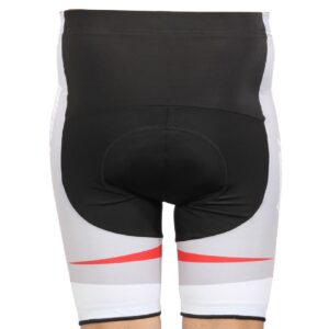 Men’s Cycling Bike Shorts 3D Padded Bicycle Riding Pants Tights, Anti-Slip Design, Breathable & Comfy White & Black