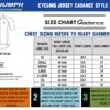 Cycling Jersey Size Chart for Men - Cadance Style