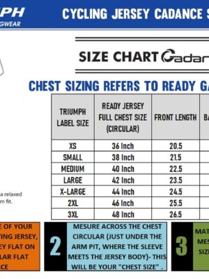 Cycling Jersey Size Chart for Men - Cadance Style