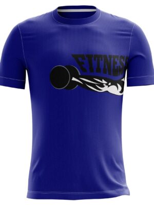 Yoga Gym Fitness Graphic T-shirt Blue Color