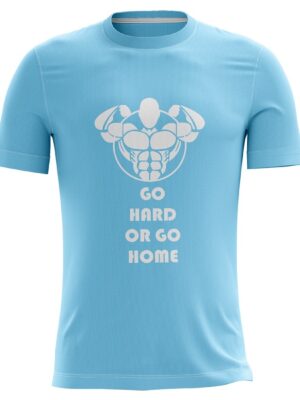 Men’s Regular Fit Sports T-Shirt | GYM Wear Sky Blue Color