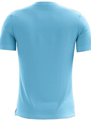 Men’s Workout T-Shirt Lightweight Sports Tshirt GYM Printed Tee Sky Blue Color