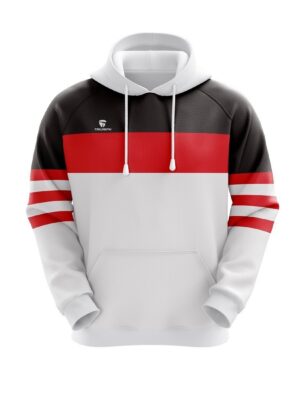 Full Sublimated Hoodies for Men | Running Clothing White, Black & Red Color