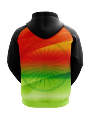 Indian Flag Printed Hooded Sweatshirt for Men