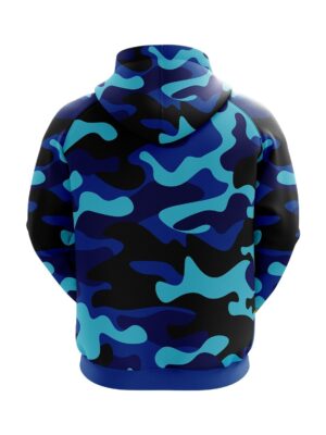Camouflage Hoodie | Full Printed Blue Army Hoodies Camo Blue Color