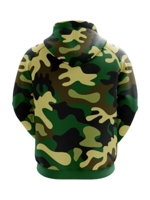 Camouflage Hoodie | Full Printed Green Army Hoodies Camo Green Color