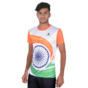 Stand Out this Independence and Republic Day! Shop T-Shirts Indian Tri White & Orange Color