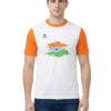 India Flag Printes White Orange T-shirt for Men Boys