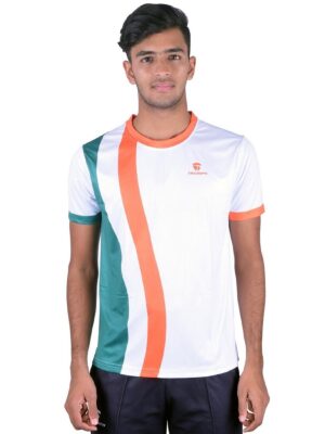Independence Day Round Neck Casual Tshirt for Men / Boy White Indian Tri Color