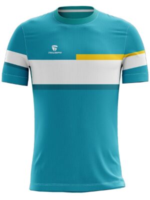 Club Team Kabaddi Jersey | Add Nume Number Logo Blue, White & Yellow Color