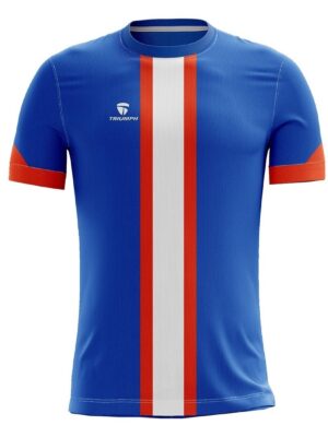 Mens Custom Printed Kabaddi Sports T-Shirt | Athletes Jersey Blue, Red & White Color