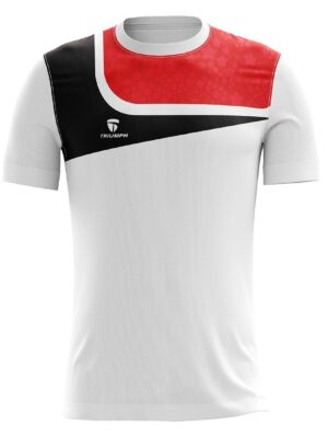 Men’s Regular Fit Sports Jersey for Pro Kabaddi White, Black & Red Color