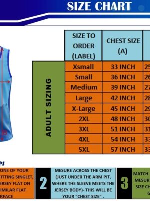 Men Running GYm Singlet Size Chart