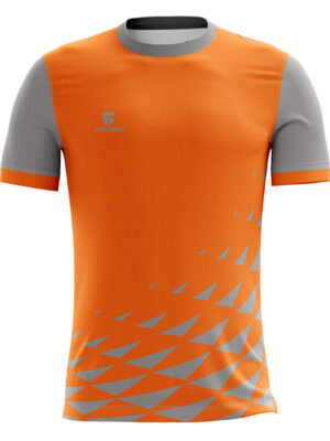 Men's Walking / Running T-shirt Orange & Grey Color