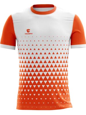 Men's Running Champion Track Tshirt White & Orange Color