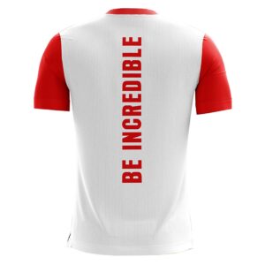 Men's Workout T-shirt / Jersey White & Red Color