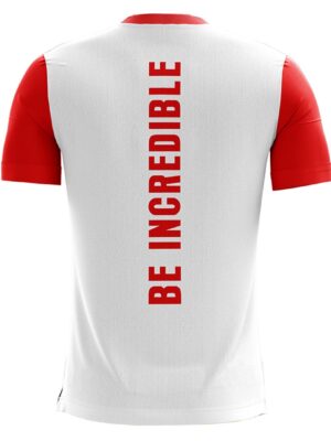 Men's Workout T-shirt / Jersey White & Red Color