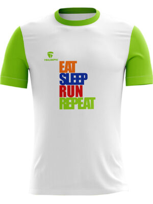 Men's GYM T-shirt / Jersey White & Green Color