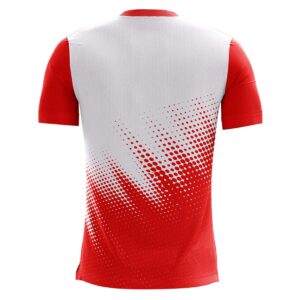Men’s Solid Regular Fit Sports Running T-Shirt White & Red Color