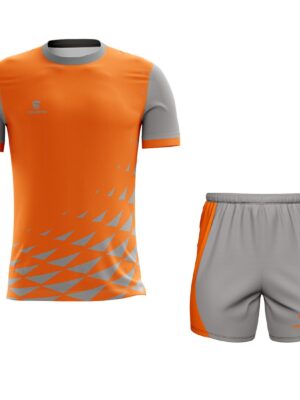 Running Halfsleeve Printed Jersey & Dri-Fit Short For Men Orange & Grey Color